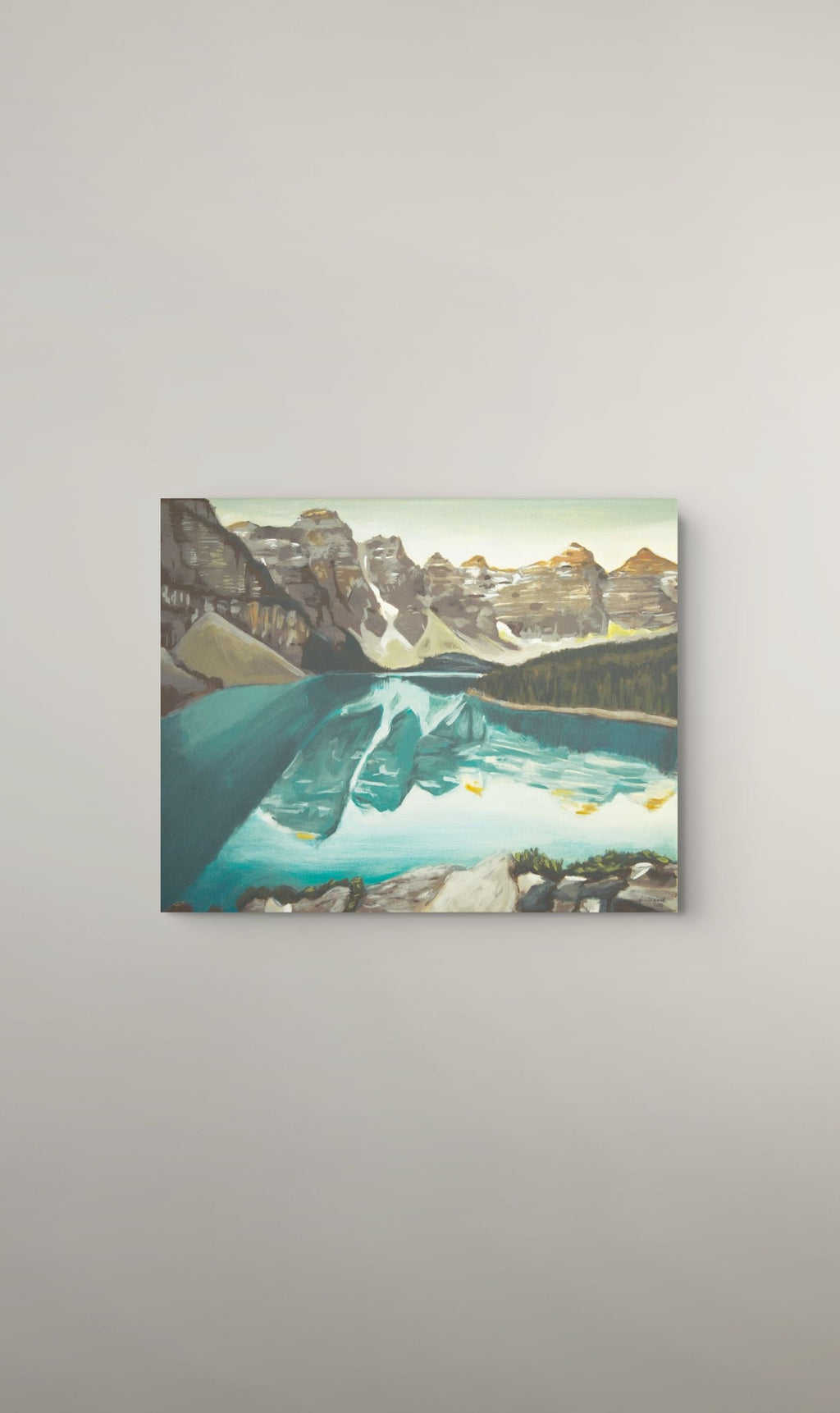 Where the lake meets mountains (50cm x 40cm)